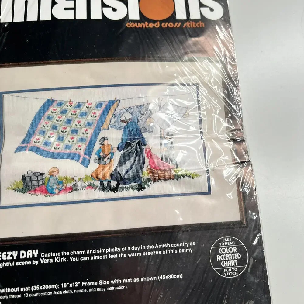 80s Counted Cross Stitch Kits Lot Bucilla Great Light Dimensions Amish Breezy‎